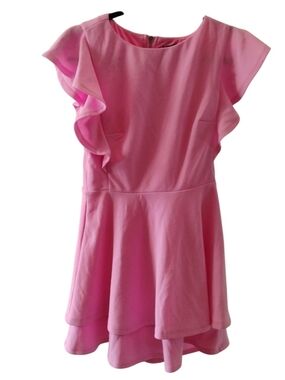 Midnight Doll Women's Pink Ruffle Sleeve Mini Dress SZ M NWT